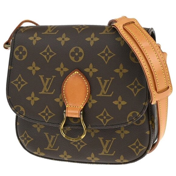 LOUIS VUITTON Saint Cloud MM Shoulder Bag Monogram Leather Brown - Picture 1 of 16